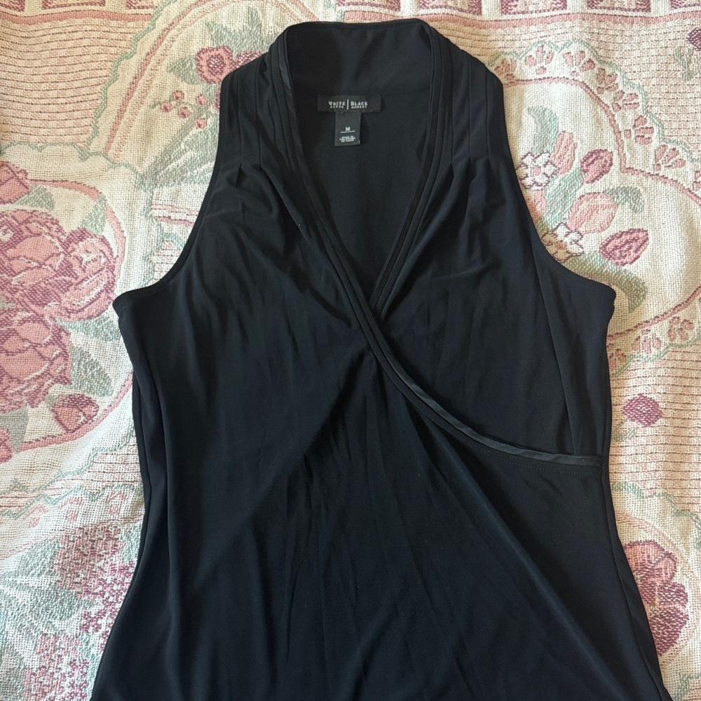 White House Black Market Elegant Black Sleeveless Top